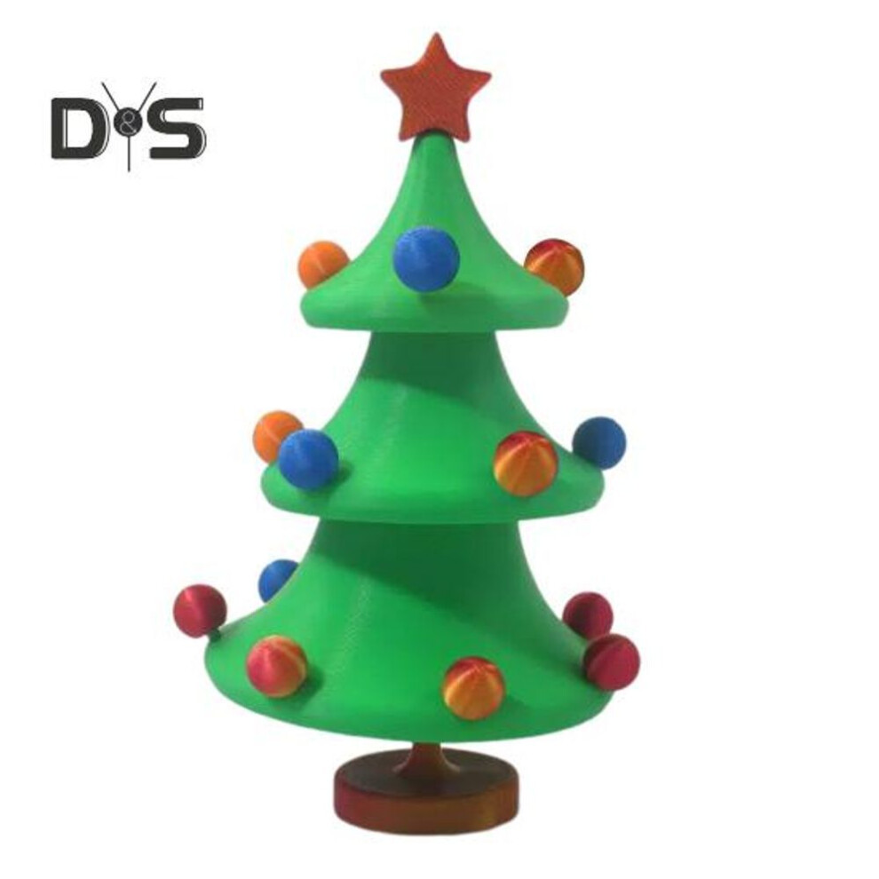 Dancing Christmas Tree Statue 3D Printed Tabletop Decoration Rotating Xmas Tree Centerpiece for Home Desk Decor