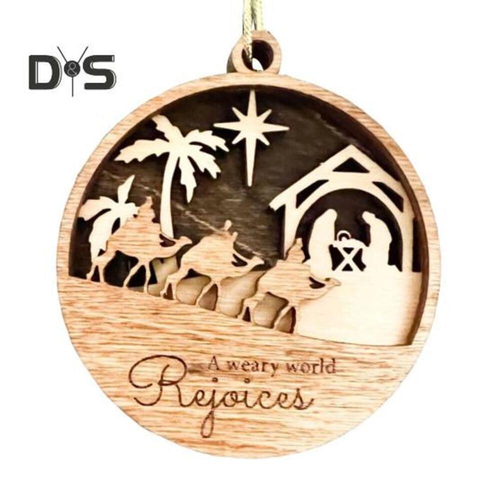 Christmas Nativity Ornaments Nativity Scene Wooden Hanging Decoration Religious Christian Gifts for Women Men