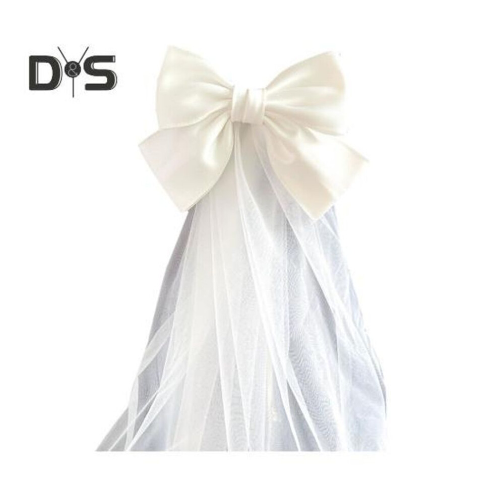 Mesh Bridal Veil Bowknot Decor Double Layer Mesh Dreamlike Effect Veil Bridal Headpiece Perfect Wedding Accessory