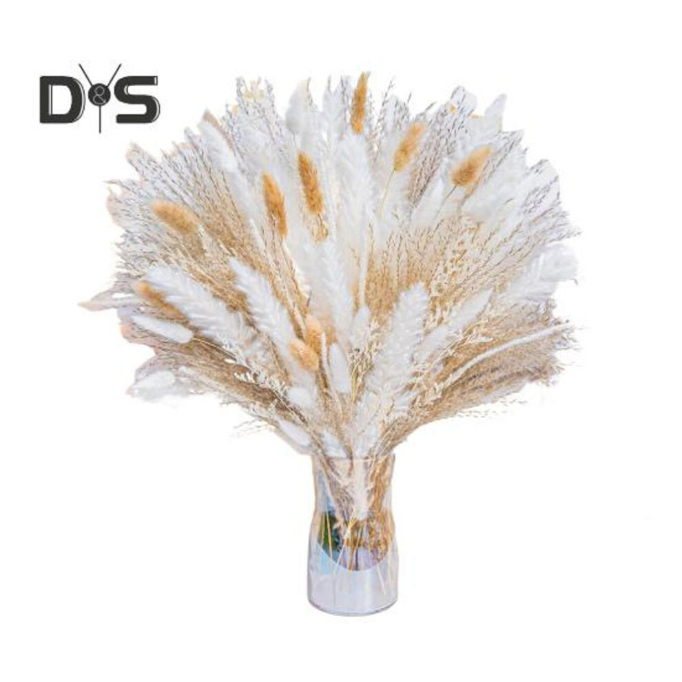 95pcs Eco-friendly Pampas Grass Bouquet Uv Resistant Great Boho Dried Floral Arrangement Pampas Grass Bouquet
