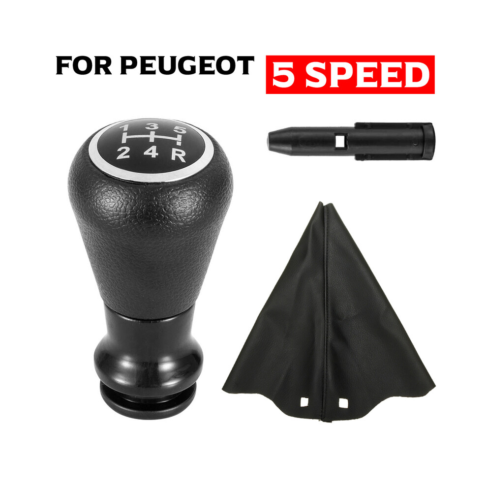 Pommeau de levier de vitesse arrière (noir - 5 vitesses) pour Citroën C2 C3 C4/PEUGEOT 106 107 206 207
