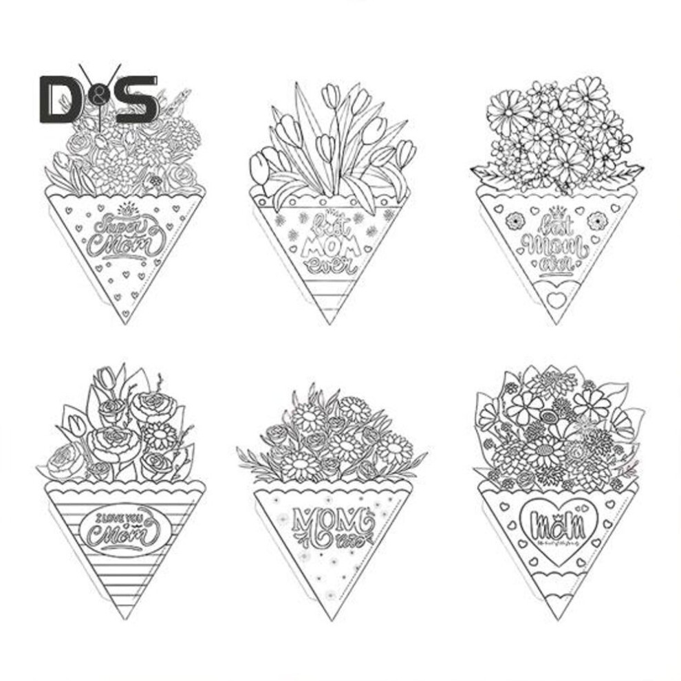 6 Pcs Flower Bouquet Craft Kit DIY Mother's Day Paper Floral Bouquet Make Your Own Flower Bouquets Thankful Gift for Home Classroom Activities