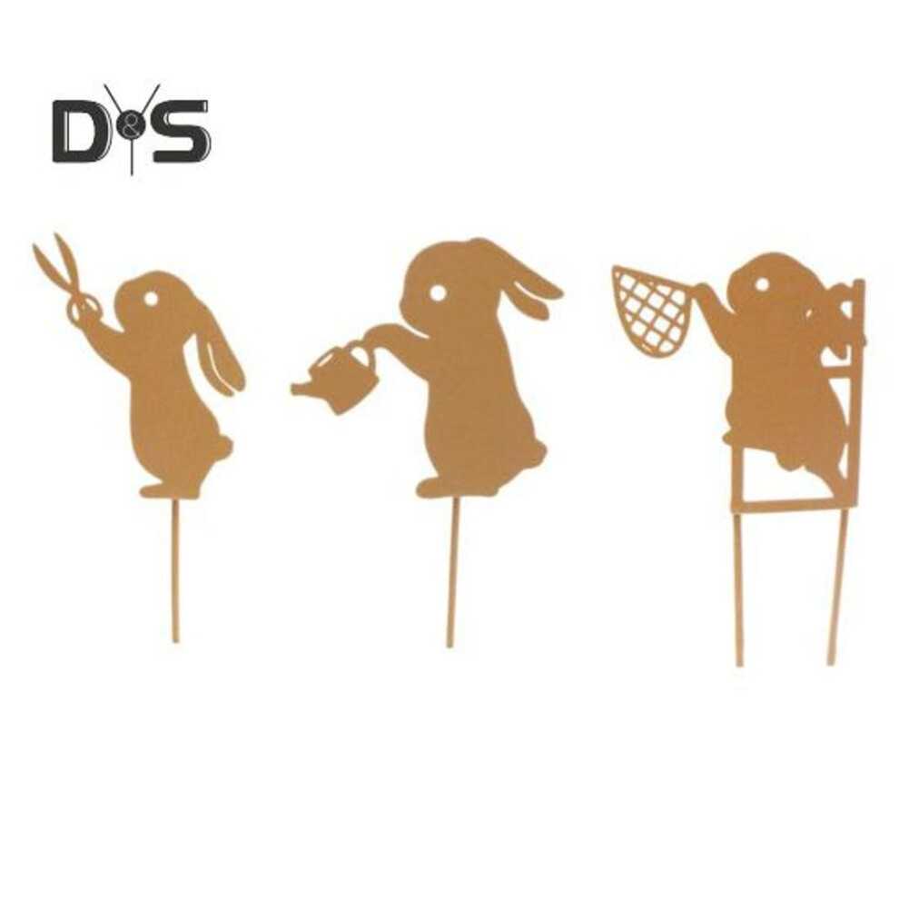 Easter Bunny Garden Stakes Metal Rabbit Yard Signs With Stakes Bunny Silhouette Signs For Outdoor Patio Walkway Lawn Decoration