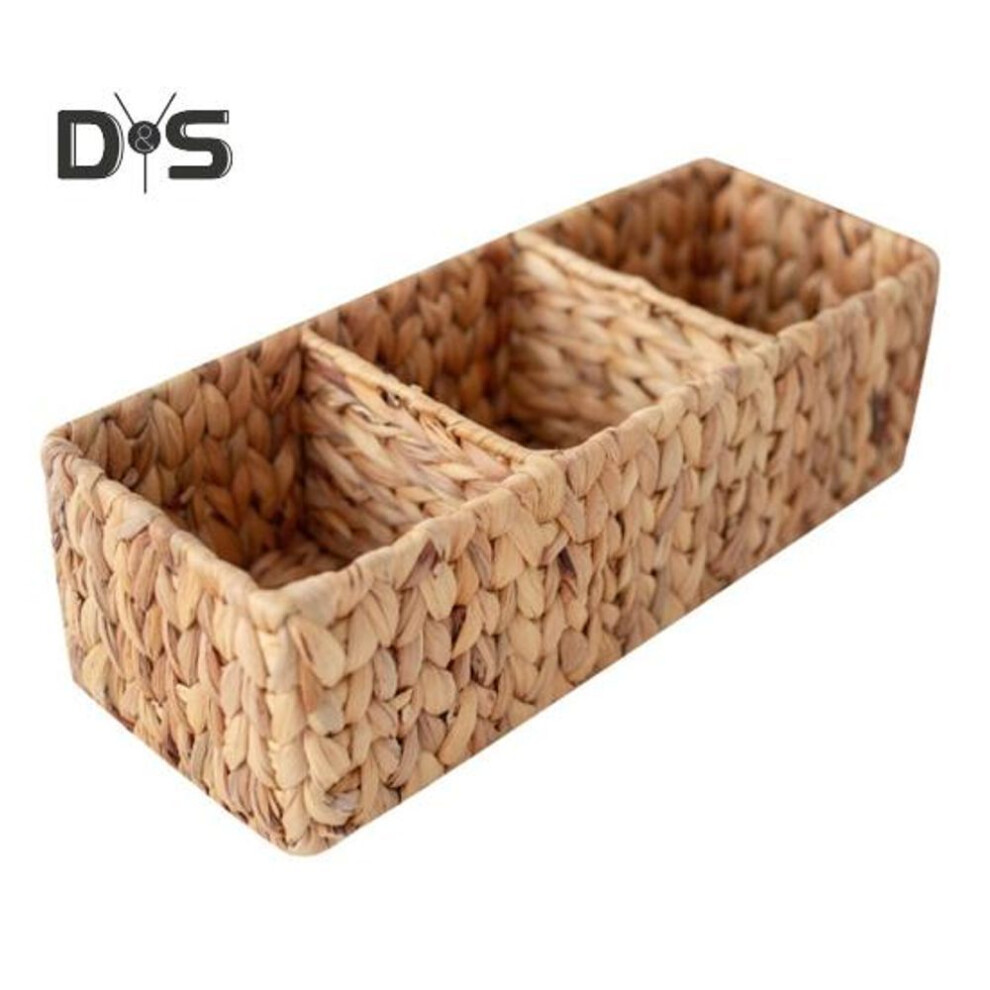 Toys Cosmetics Wicker Basket Woven Divided Basket Large Capacity Eco-friendly Multipurpose Desk Drawer Organizer Storage Basket