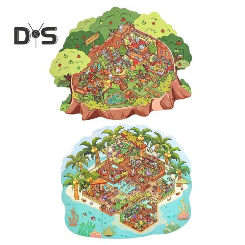 2 Sets Diy 3D House Scene Stickers With Background Boards Creative Mini Room Craft Stickers For Stress Relief And Fun Interactive Gifts