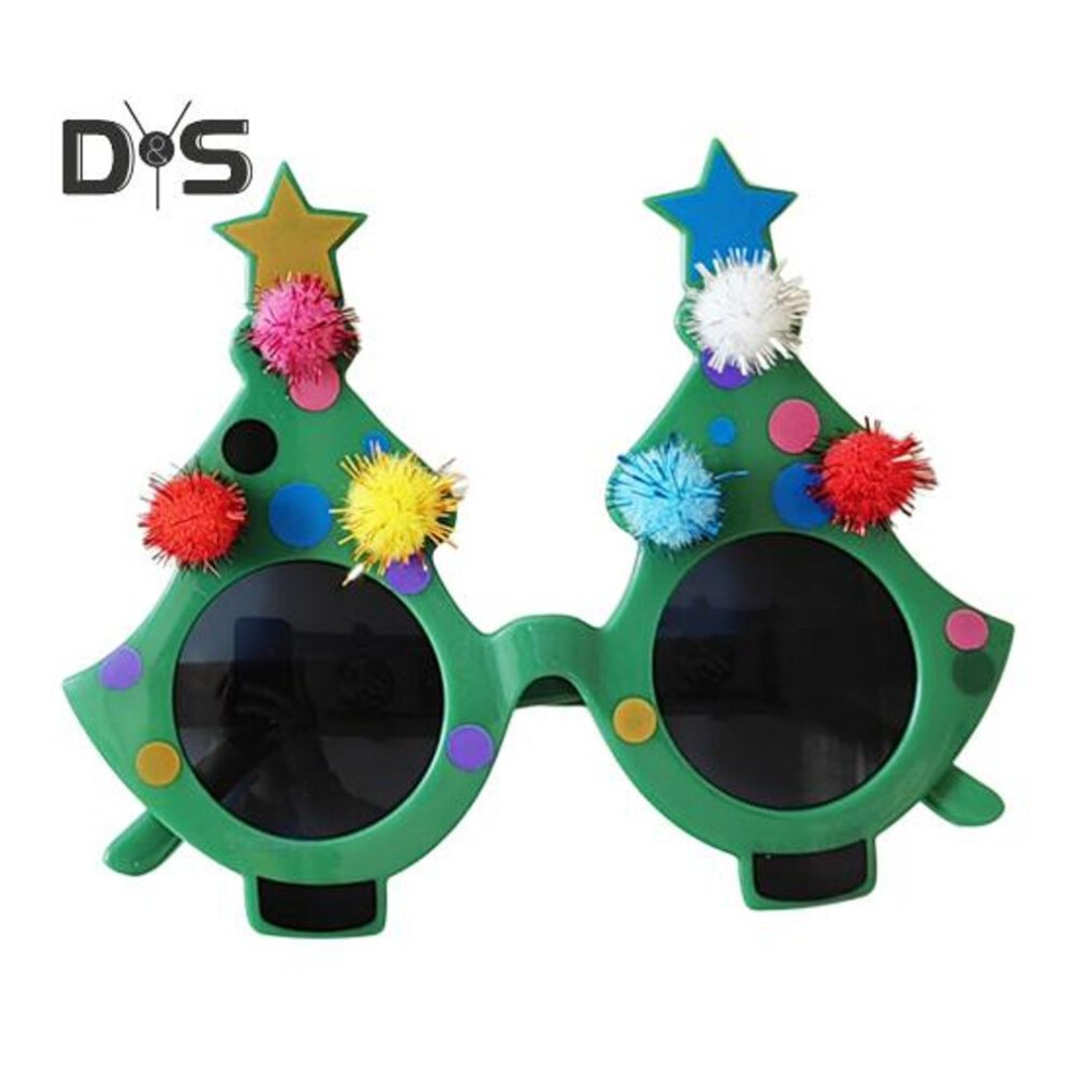 Christmas Tree Glasses Artistic Clown Eyeglasses Xmas Party Cosplay Costume Accessories Dress-up Eyewear Prop