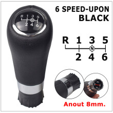 (6 Speed-UPON) Lederen 6-versnellingspookknop voor Mercedes-Benz C/E/GLK W203 W204 C300 W207 W212