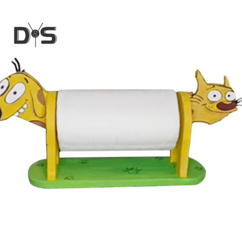 Paper Towel Holder 3D Printed Funny Cat Dog Shaped Decorative Animal Tissue Towel Display Stand Countertop Decoration