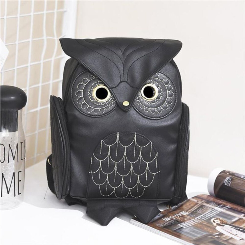 PU Leather Embossed Owl Backpack, Fashionable And Cute Cartoon Animal Backpack, Travel Trendy Women's Bag