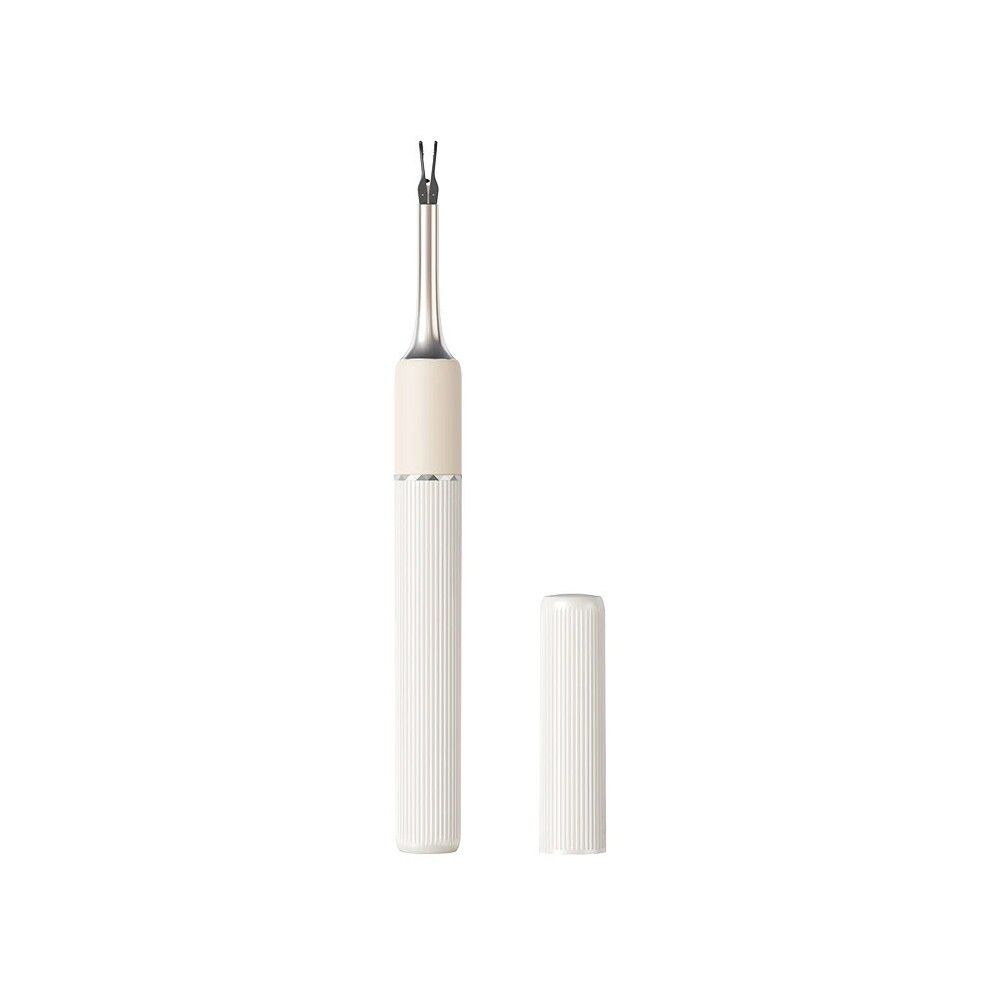 (S5-A-Blanc) Nettoyeur de cérumen électrique Objectif de caméra 3,2 mm Nettoyeur d'oreille visuel Otoscope