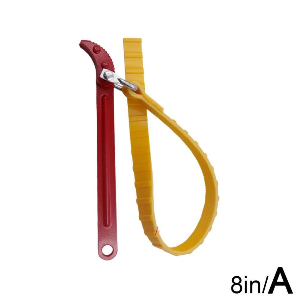 8/12in Belt Wrench Oil Filter Puller Strap Spanner Adjustable Wrench Tool Opener Opener Cartrid H5F9