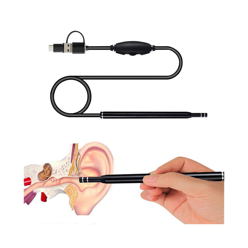 Endoscope 3 en 1 pour nettoyage des oreilles, caméra, cure-oreille, cuillère visuelle, otoscope 5,5