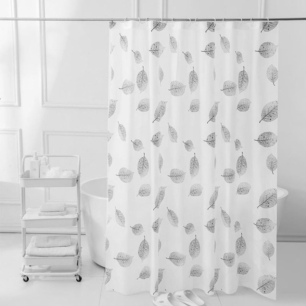 1pc Plastic Lightweight Shower Curtain Liner With Hooks, Bath Curtain, Metal Grommets On The Top, Bathroom Decor, Curtain For Windows