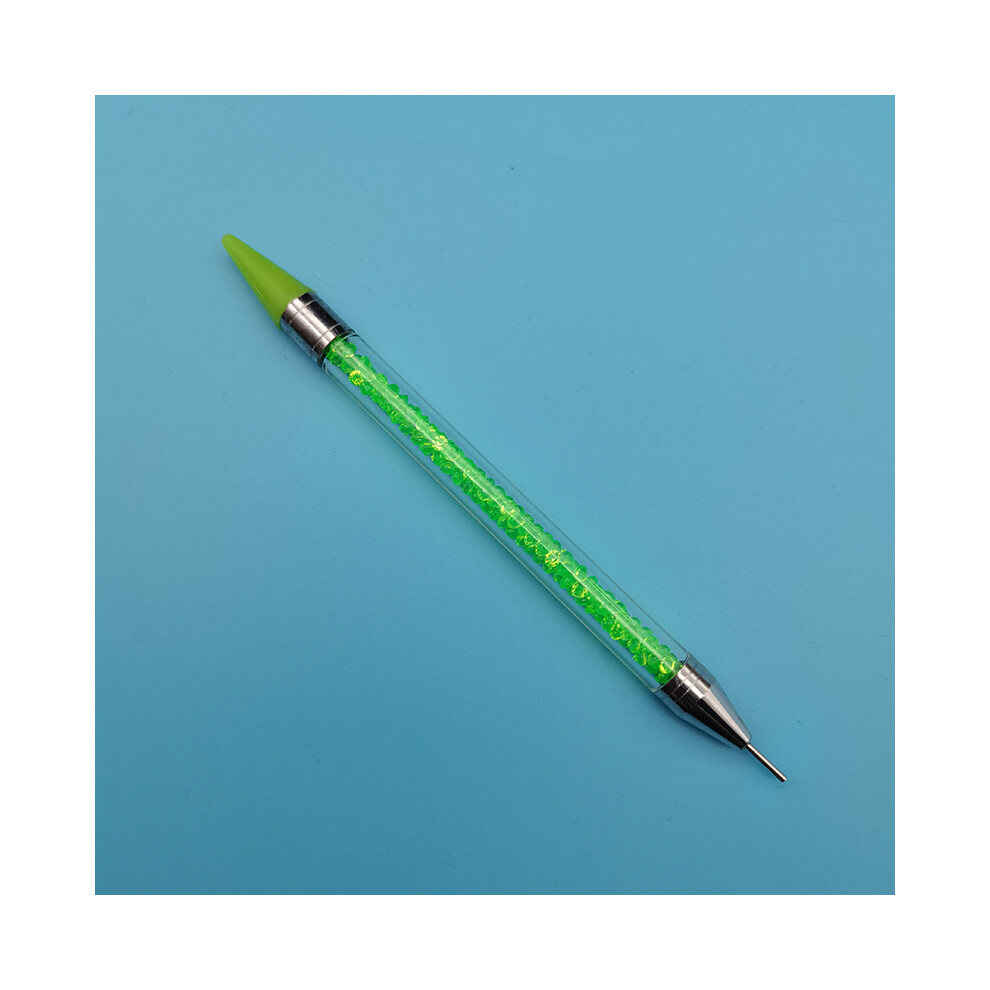 (Vert) 1 stylo à pointe pour strass à double extrémité, cristaux, clous, pierres précieuses, stylo à