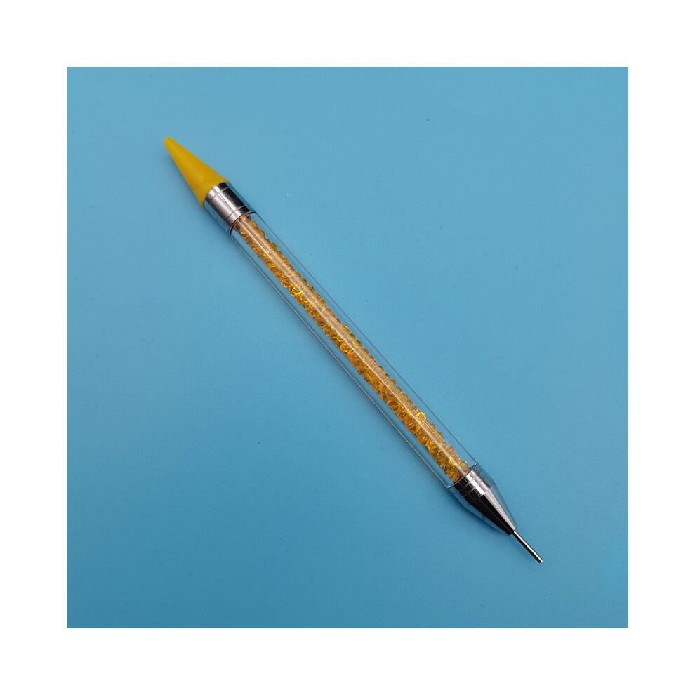 (Jaune) 1 stylo à pointe de prélèvement de strass à double extrémité pour cristaux de strass et pierres