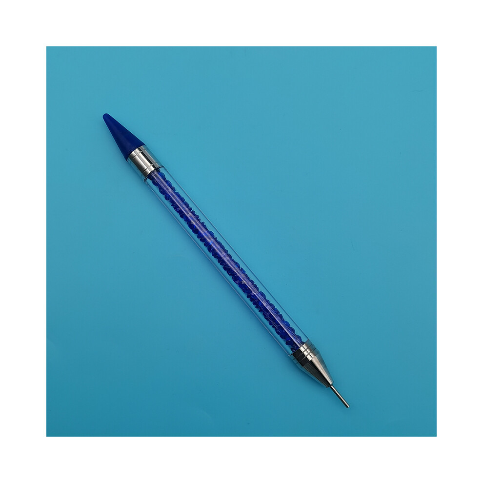 (Bleu foncé) 1 stylo de sélection de strass à double extrémité, cristaux de strass, pierres précieuses,