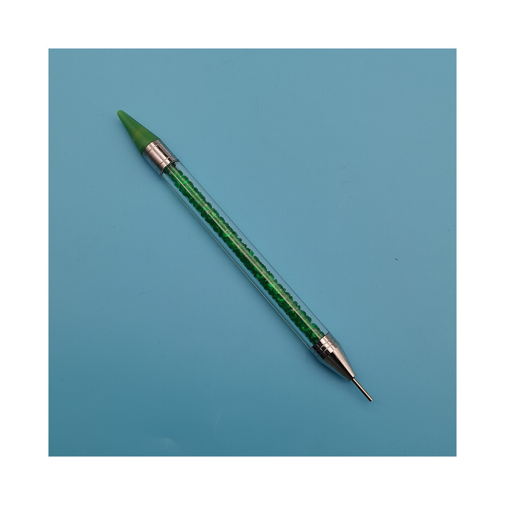 (Vert foncé) 1 stylo de ramassage de strass à double extrémité, cristaux de strass, pierres précieuses,