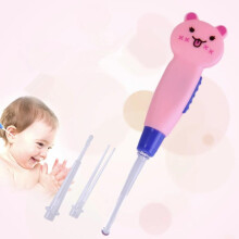 (coniglietto) Cerume auricolare con cucchiaio luminoso LED cartone animato Cura del bambino Orecchie Cucchiaio