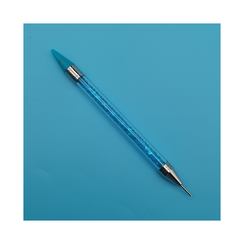 (Bleu lac) 1 stylo de sélection de strass à double extrémité, clous en cristal de strass, stylo de sélection