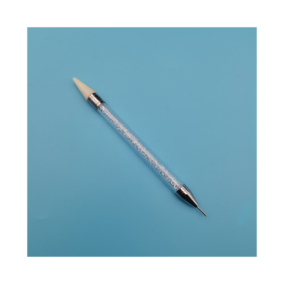 (Blanc) 1pc Strass Picker Double Ended Strass Cristal Broches Gemmes Picker Cire Stylo