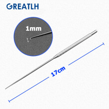(17 cm - 1 mm) Ohrbügel aus Edelstahl, Cerumenhaken/Ohrstab, gerade/Pistolentyp