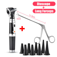 (Ensemble d'otoscopes longs) Endoscope médical pour l'élimination des oreilles, extracteur de cérumen,