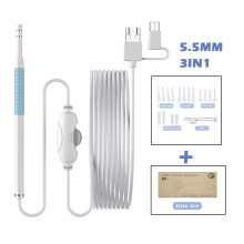 (AN102 5.5MM 3IN1) Ear Cleaning Endoscope Camera 5.5MM 3.9MM Mini Otoscope 3in1 Type-c Micro USB OTG