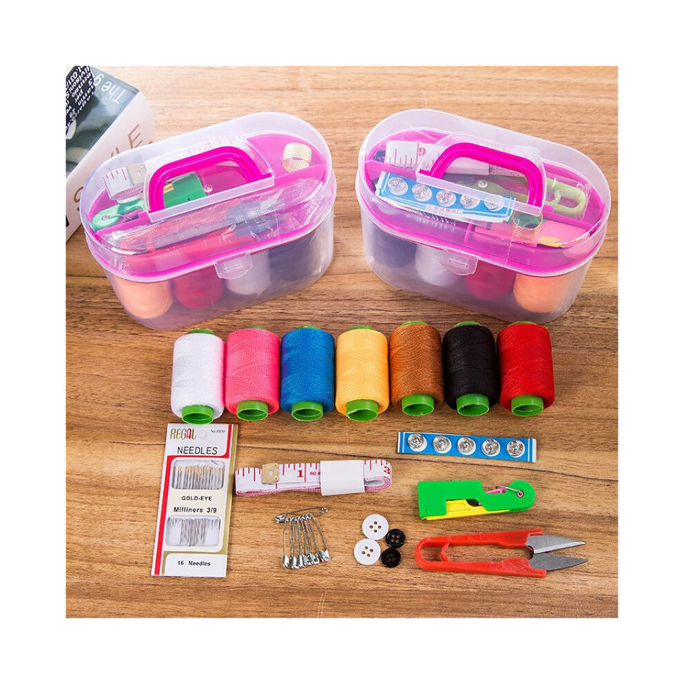 (Style 3-L-aléatoire) 1 ensemble de kit de couture portable pour la maison, boîte à outils de broderie,