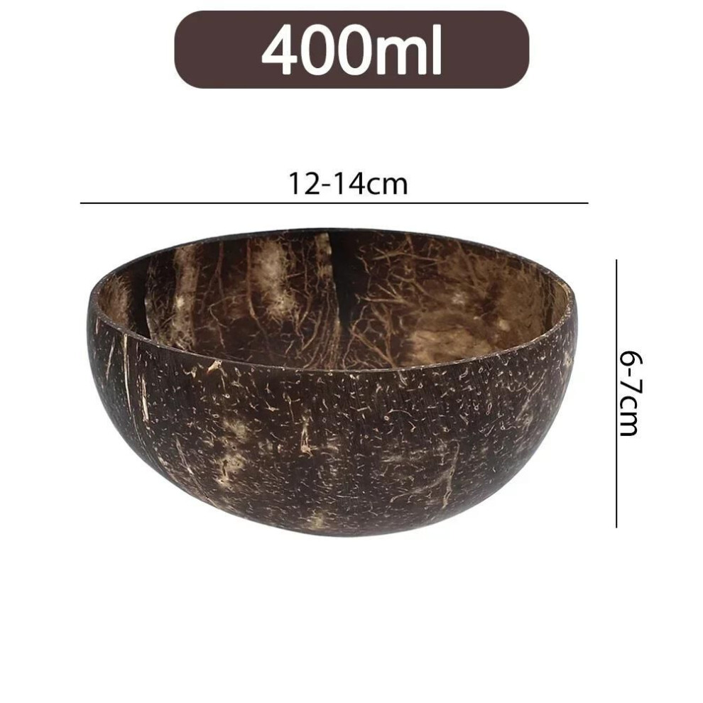 Natural Coconut Bowls And Wooden Spoon Sets Reusable Coconut Shell Bowls For Dessert Yogurt Fruit Salad Kitchen Tableware