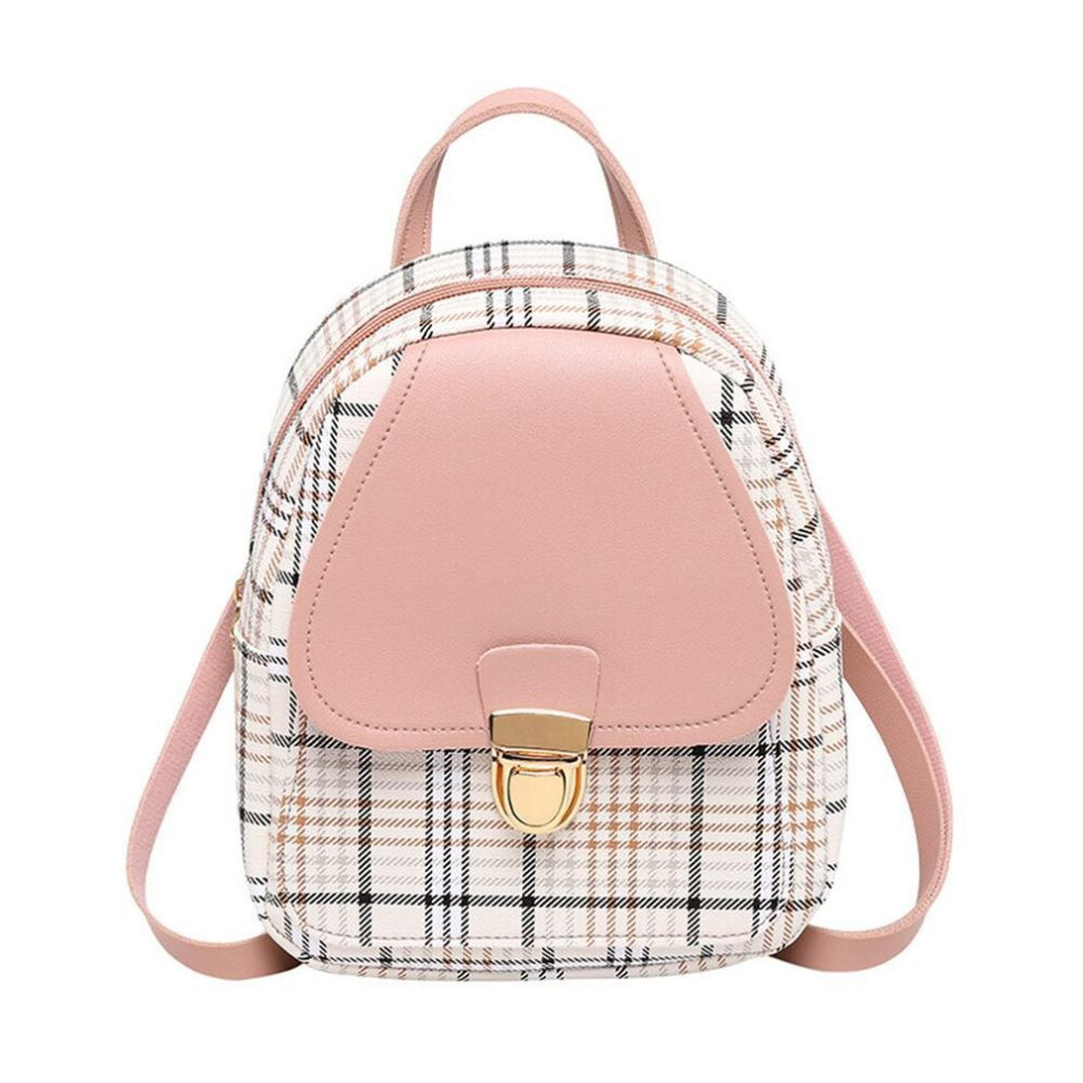 Mini Backpack Bag for Teenage Plaid Shoulder Bag Girls Backpack
