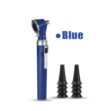 (Bleu) Examen professionnel portable des soins de l'oreille Otoscope Endoscope du tympan Otoscope direct
