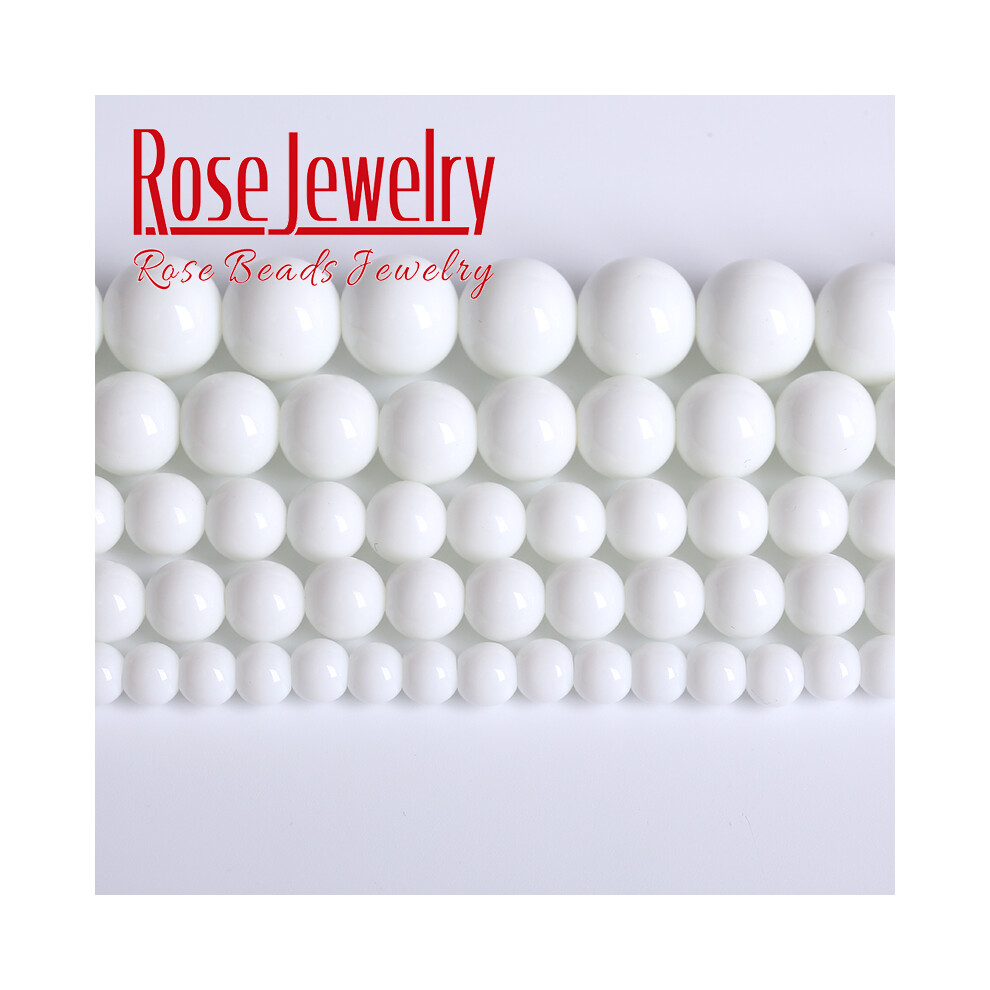 (6 mm 63 pcs perles d'agates blanches) Perles d'agate blanche pour bijoux Onyx blanc Pierre naturelle