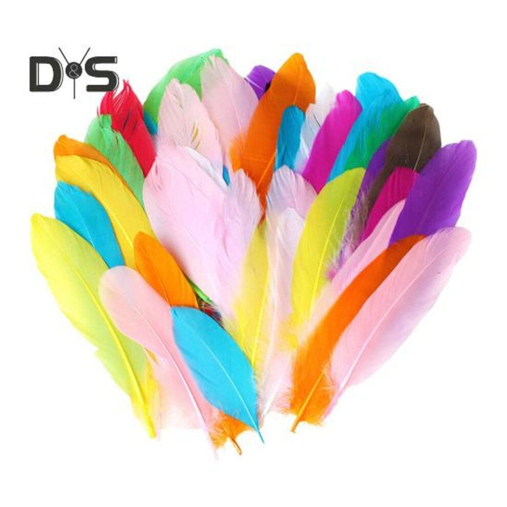 50pcs/set Colorful Natural Feathers Kids Adults Diy Feather Crafts Dream Catcher Centerpieces Home Office Wedding Party Decorations Real Feather Kit