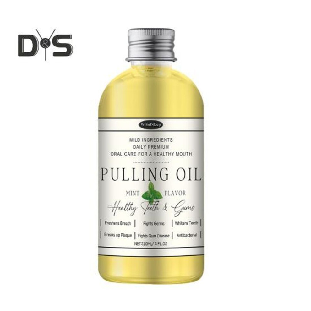 120ML Coconut Pulling Oil Natural Teeth Whitening Oral Cleaning Bad Breath Removal Peppermint Flavored Healthy Teeth Gums Oral Rinse Mouthwash