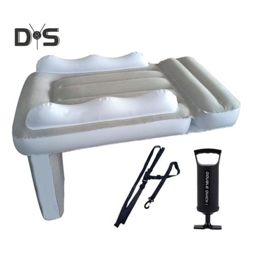 Kids Air Mattress With Inflator Pump Seat Belt Outdoor Travel Airplane Train Car Rear Seat Inflatable Sleeping Bed Single Person Foldable Toddlers