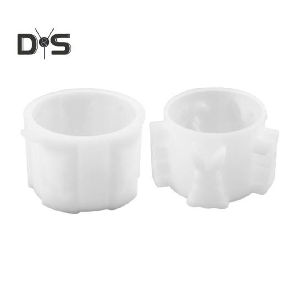 2Pcs/Set Easter Bunny Candle Holder Mold Handmade Epoxy Resin Casting Silicone Mold DIY Crafts Rabbit Candle Stand Ornament Making Mould