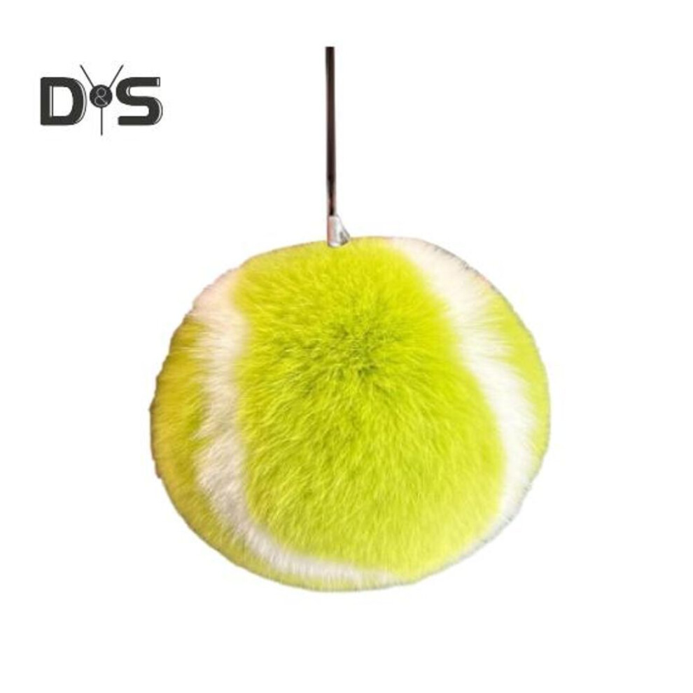 Plush Tennis Ball Keychain Pendant Tennis Shape Key Ring with Lanyard Bright Color Bag Car Decorative Keychain Pendant