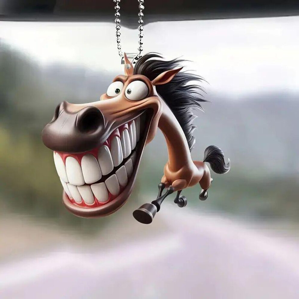 Creative Big Mouth Horse 2d Acrylic Pendant Flat Car New Pendant Key Backpack Decoration