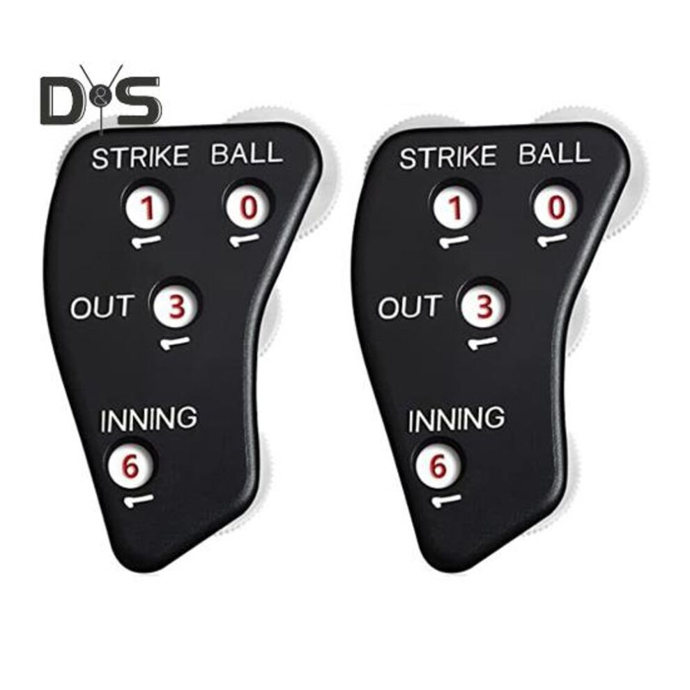 2pcs 4 Wheel Baseball Umpire Clicker Black Umpire Indicator Gear Baseball Outs Innings Balls Strike Counter Clicker For Referees