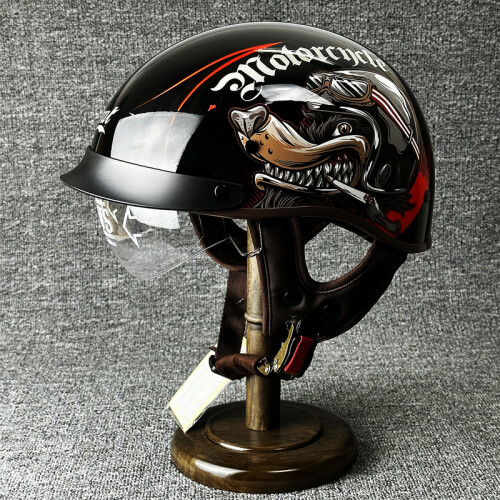 Casco Moto Jet 3/4 Aperto Stile RetrÃ² - ABS, Doppia Visiera, Certificato DOT/ECE - Taglia XL, Giallo