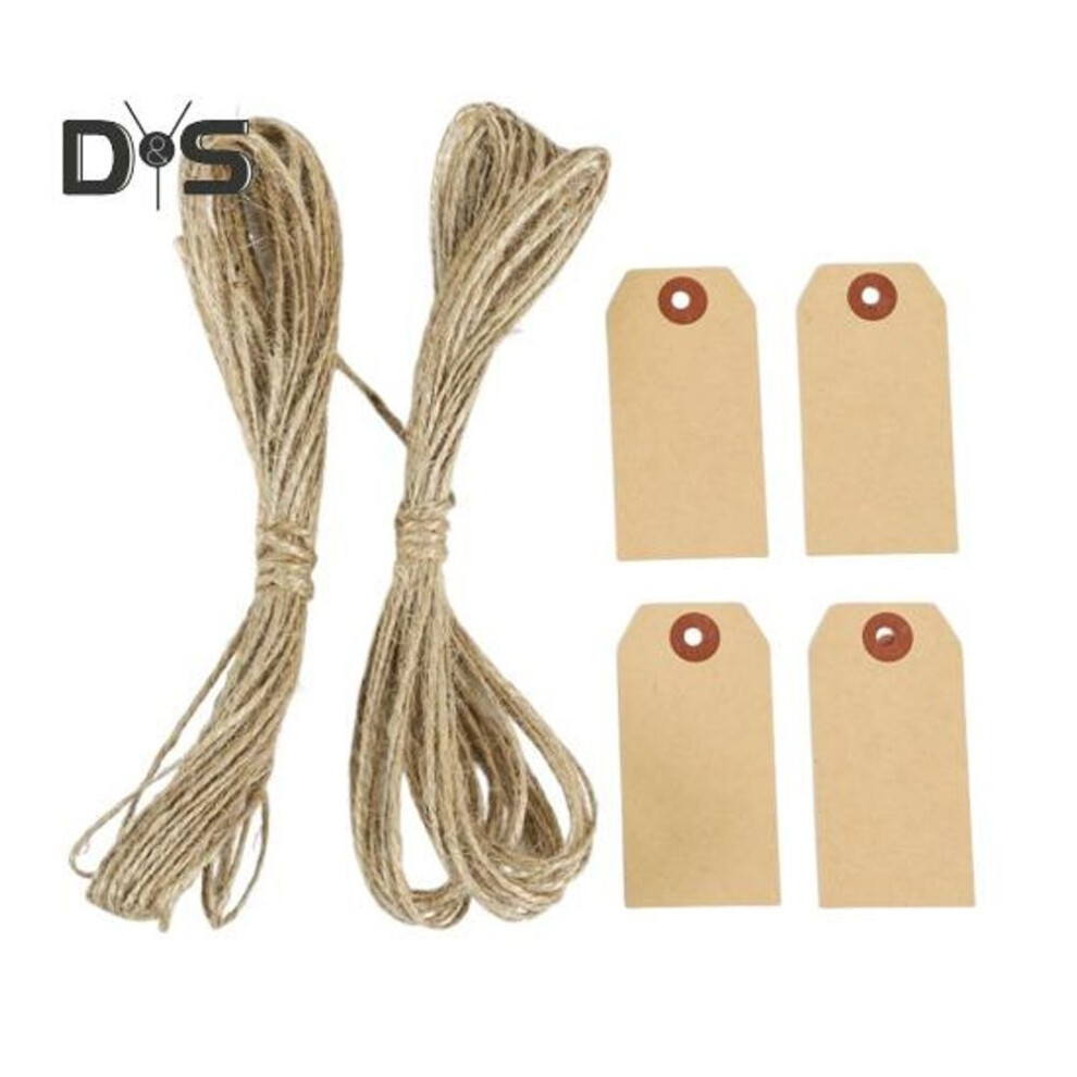 100 Pcs Kraft Paper Shipping Tags With String Empty Cardboard Sale Price Tag Name Gift Hang Tag For Jewelry Clothing Inventory Labeling