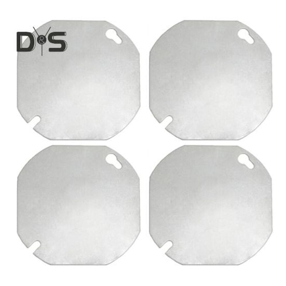 4Pcs Octagon Electrical Box Cover Heavy Duty Galvanized Steel Junction Box Plate Metal Flat Outlet Box Protector Cover Replacement