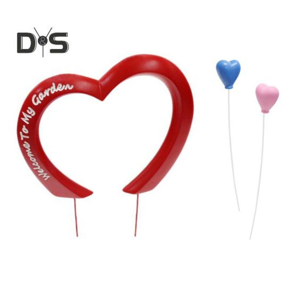 Heart Arch Stake Resin Arch Stake with Heart Shape Balloons Planter Decor Stake for Flower Pots Flower Beds Bonsai Decoration