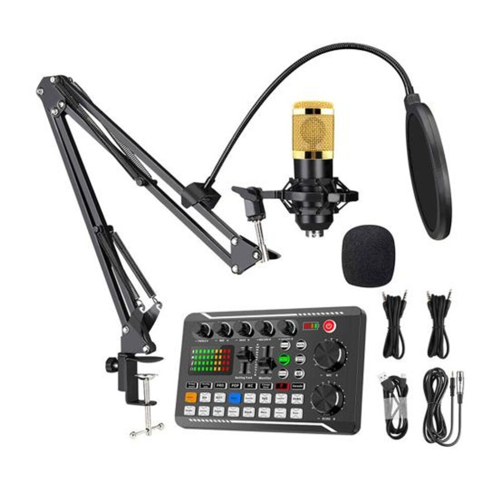 1 Set Microphone Sound Card Set With 3 Ports For Live Broadcasts Entry-level Podcast System With Bluetooth-compatible Support Professional Mixer