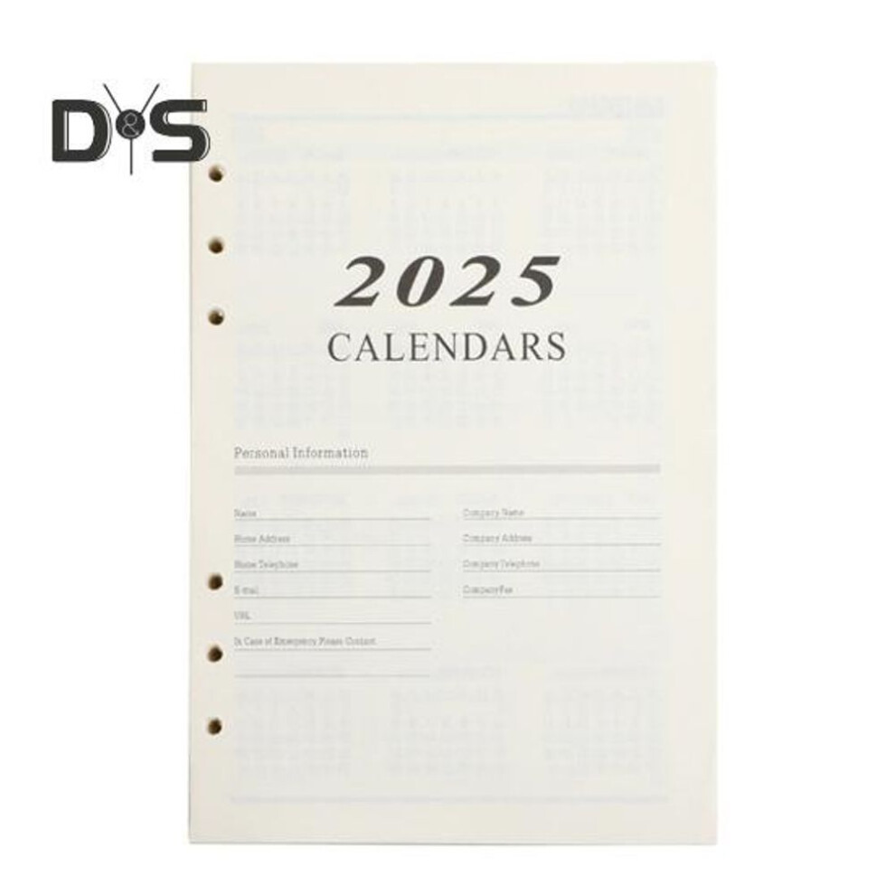 Notebook Core Thick Smooth Writing Ink-Proof Planner Refill Paper 2025 Loose-Leaf Calendar Planner Refill Sheets