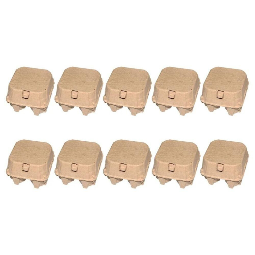 10Pcs Stackable Paper Pulp Egg Cartons 4 Grids Egg Containers Practical Chicken Eggs Tray  for Home
