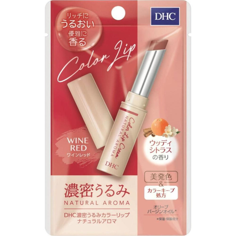 DHC Intense moisture color lip natural aroma (wine red) woody citrus scent 1.5g COLORS Apply a thin layer of the product to the lips without force.