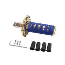 Pommeau de levier de vitesse épée (10 cm bleu et blanc) Pommeau de levier de vitesse couteau Katana