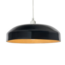 Litecraft Kane Bamboo Easy-Fit Lampshade, Black - Fits Pendant Fitting, 36.5cm Dia, 10W, 60625267