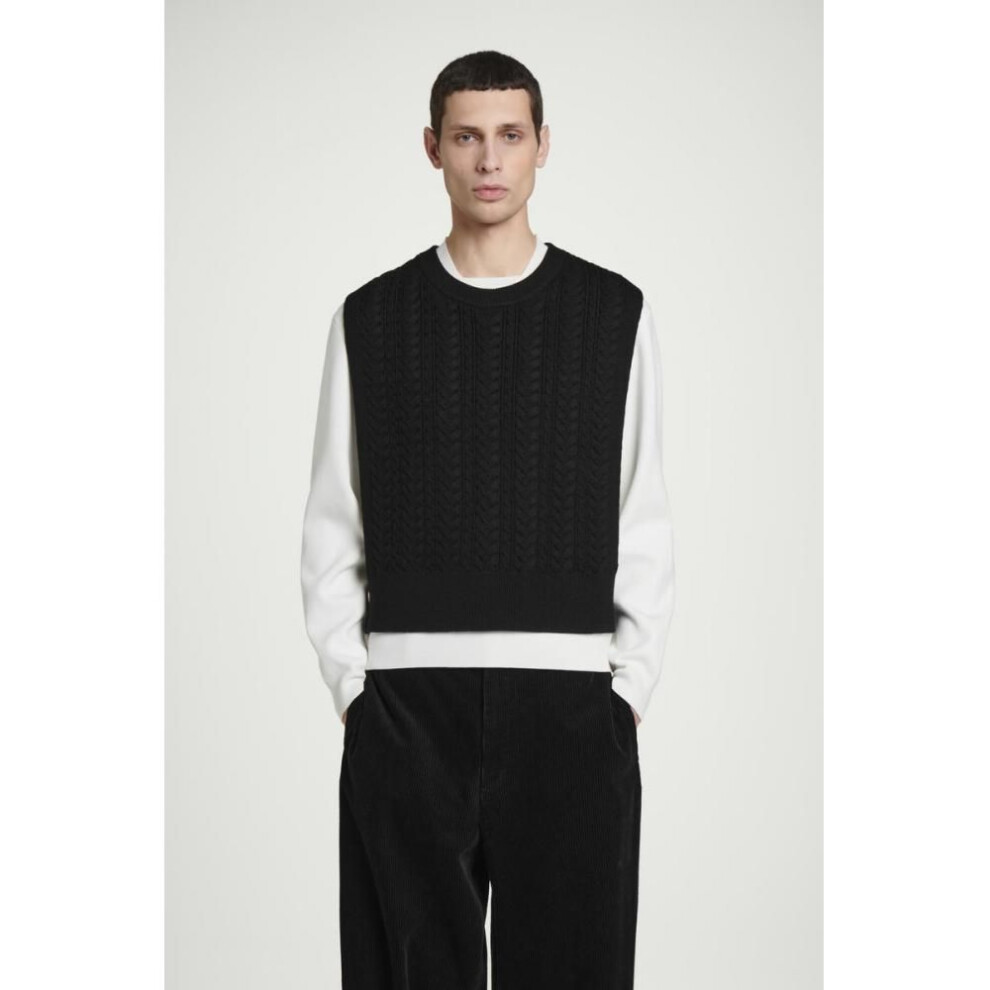 Cos Japan Cable Knit Wool Hybrid Vest